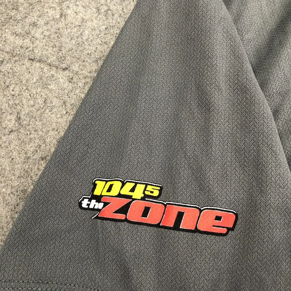 Nike Polo Shirt Mens 2XL Gray Golf Performance Dri-FIT 104.5 The Zone Logo